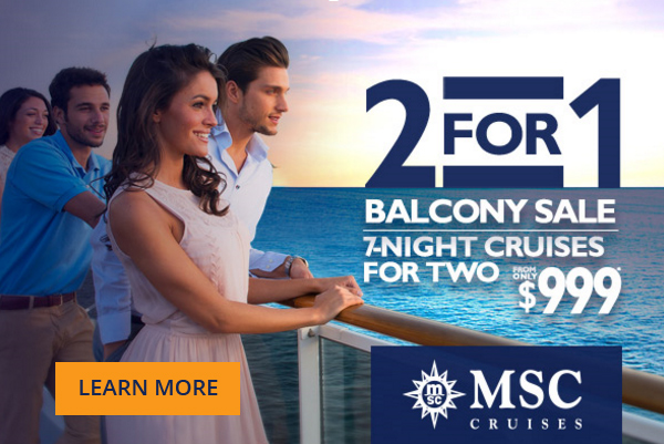 2FOR1 BLACONY SALE 7-NIGHT CRUISES FOR TWO