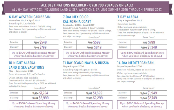 Over 700 Voyages on Sale!