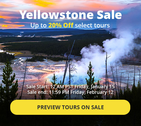 2016 Yellowstone Sale Up to 20% Off select tours